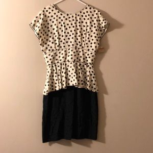 Vintage peplum polka dot dress
